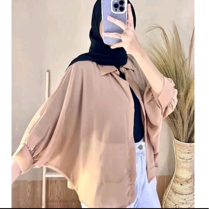 YOLA BATWING BASIC outer/atasan wanita size jumbo GARDIGAN KEKINIAN Baju Fit Panjang Remaja
