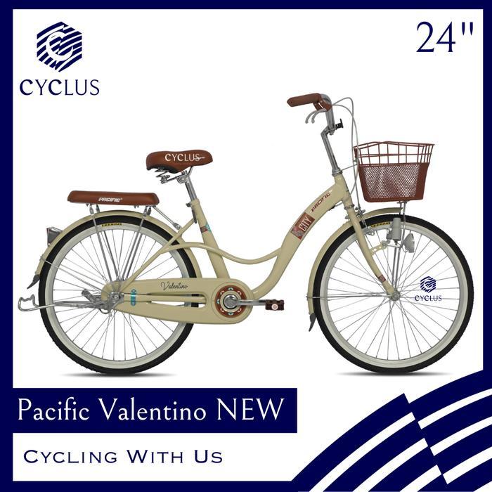 Sepeda Mini CTB Pacific Valentino 24 Inch Keranjang Wanita Anak Remaja Dewasa