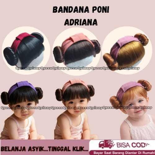 Queens Bandana Wig Poni Kain Bayi / Bandana Poni Wig Korea Style / Bandana Adriana Cepol / Bandana