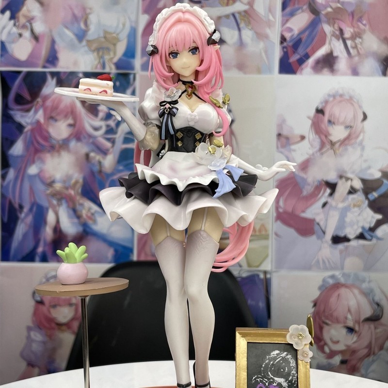 Honkai Impact 3 Elysia Pink Maid Outfit Cute Bishoujo Figure Anime Game Model Ver. Desktop Decor