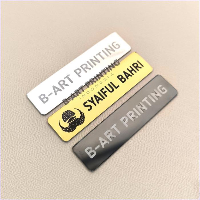 Papan Nama Dada Laser Titanium Mirror PAPAN NAMA STAINLESS /NAMETAG/NAMA DADA
