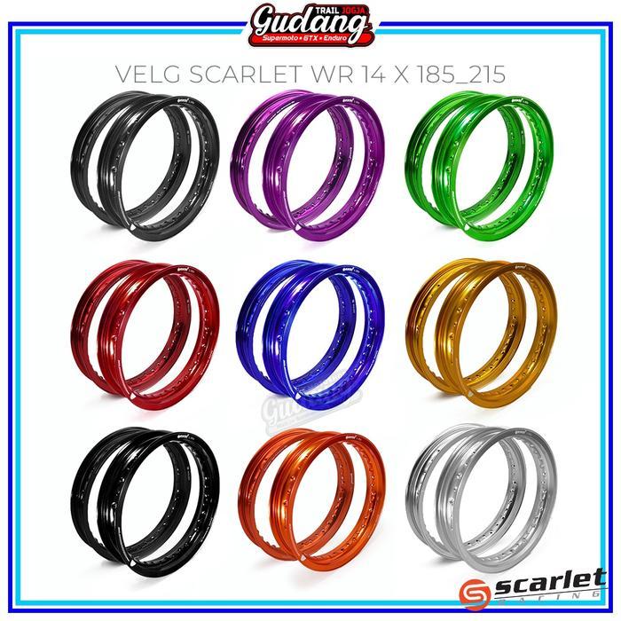 Velg Set Depan Belakang Almu Scarlet Cross Supermoto Wr Ring 14-140/160 Ring 14-185/215 Mio Beat