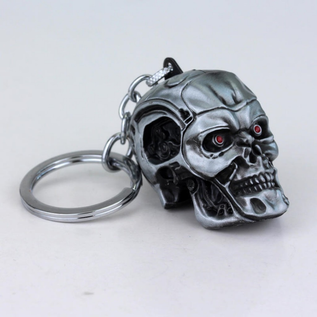 Vintage Charm Terminator Skull Head Keychain Men Women Fashion Pendant Keyring Jewelry Car Key