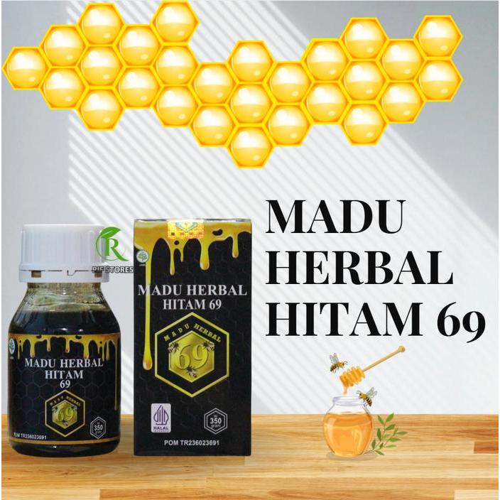 NEW!! Madu Herbal 69 Plus Propolis & Doa Ruqyah Varian Pahit & Manis Hitam COD Bayar Ditempat Toko