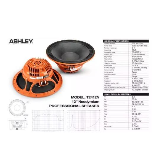 Speaker component ASHLEY T2412N / T24 12N / T 24 12 N ORIGINAL 12 INCH