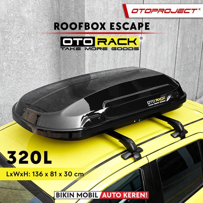 paket roof box & cross bar agya/ayla 2023 otorack black by otoproject
