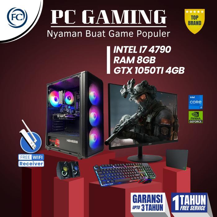 PC GAMING i7 1050 Full Set Keyboard Mouse Speaker RGB +Monitor Gaming