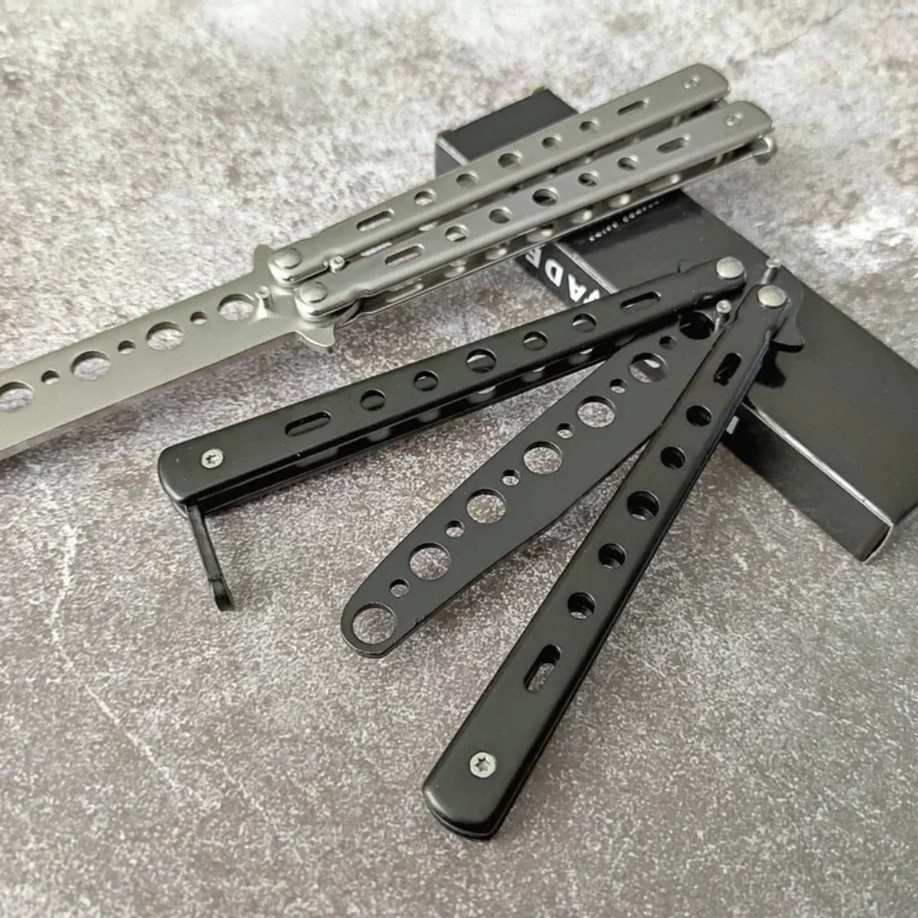 Trainer Butterfly Knife Practice Knife Metal Butterfly Steel Trainer Knife Folding Knife for