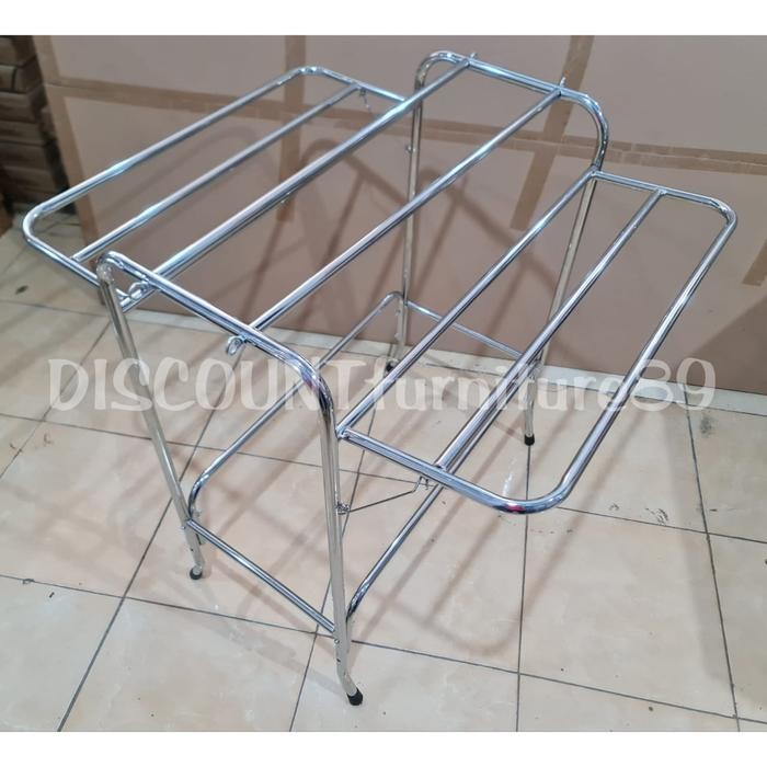 Jemuran Handuk Jumbo Sayap Niel Chrome Stainless Rak Jemuran Handuk
