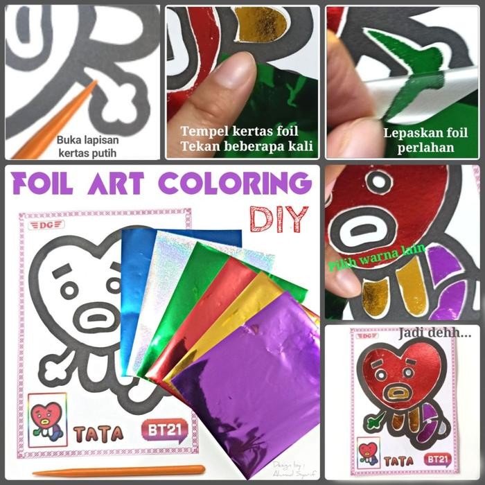 MAINAN EDUKASI FOIL ART COLORING - DIY ANAK TK SD PAUD SOUVENIR ULTAH