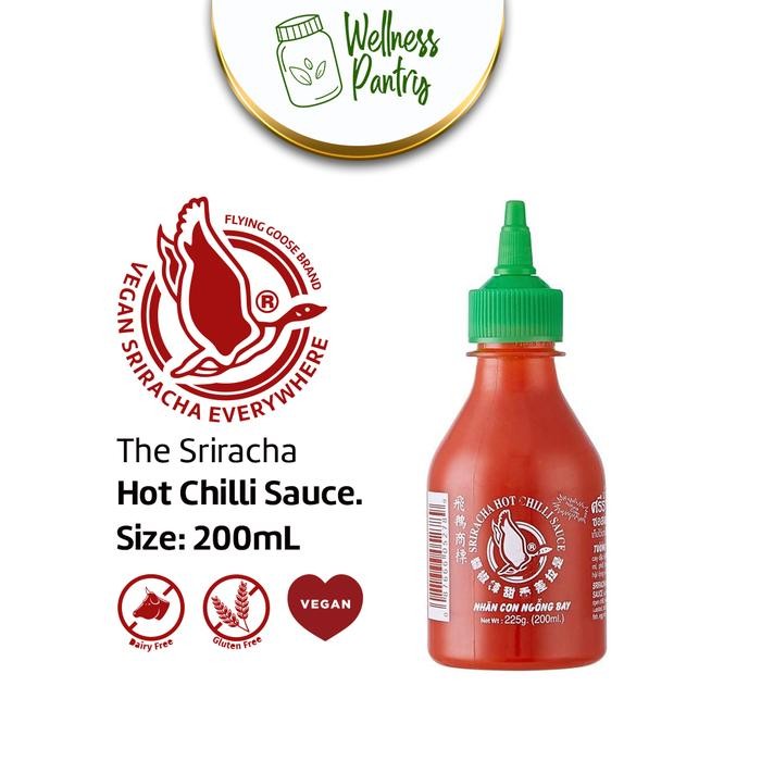 

Stok Baru Sriracha Flying Goose Original 200ml / Sambal Pedas Saus Vegan