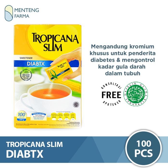 

Stok Baru Tropicana Slim DIABTX 100 Sachet - Pemanis Alami Diabetes Bebas Kalori