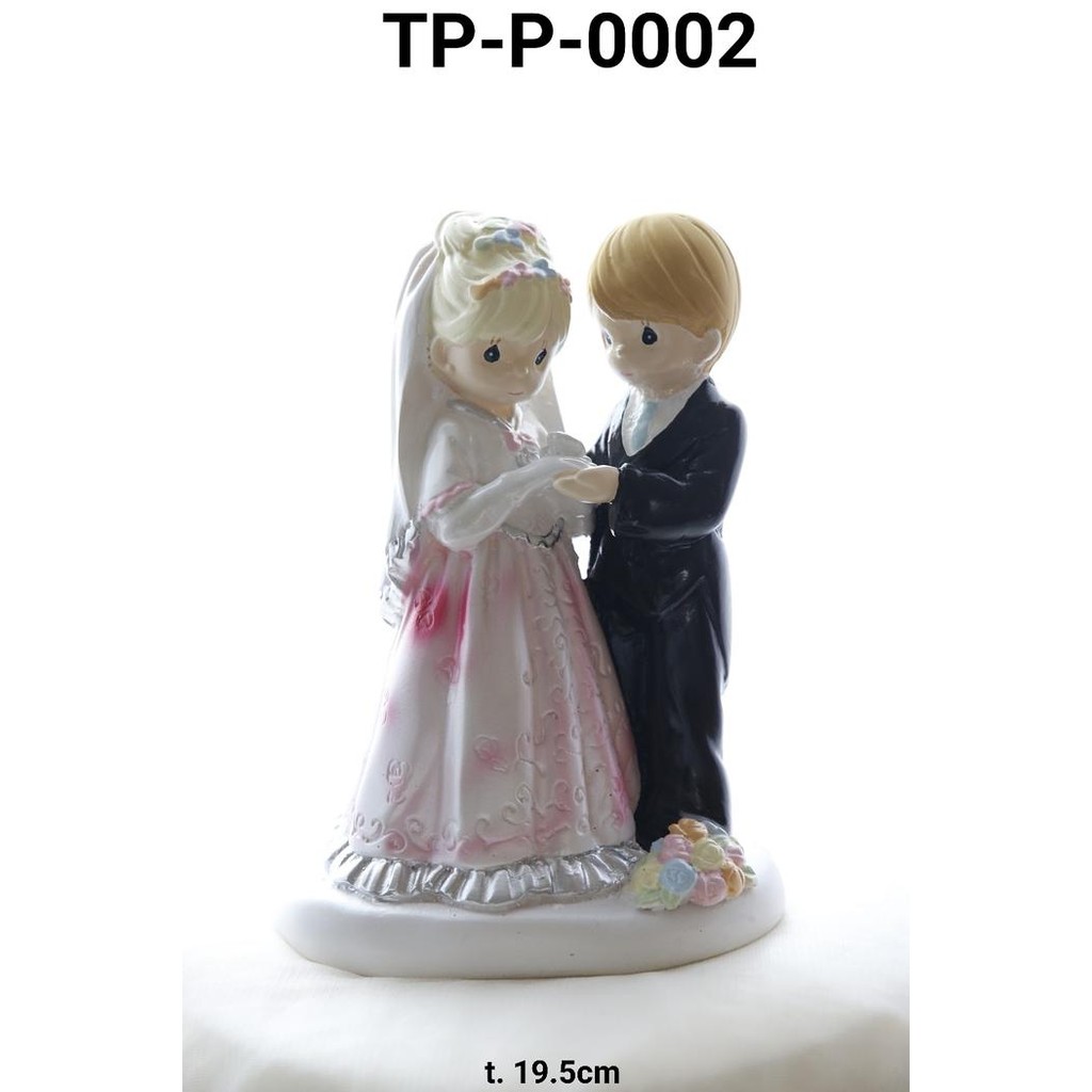 TP-P-0002 Cake topper patung resin pajangan pengantin precious moment