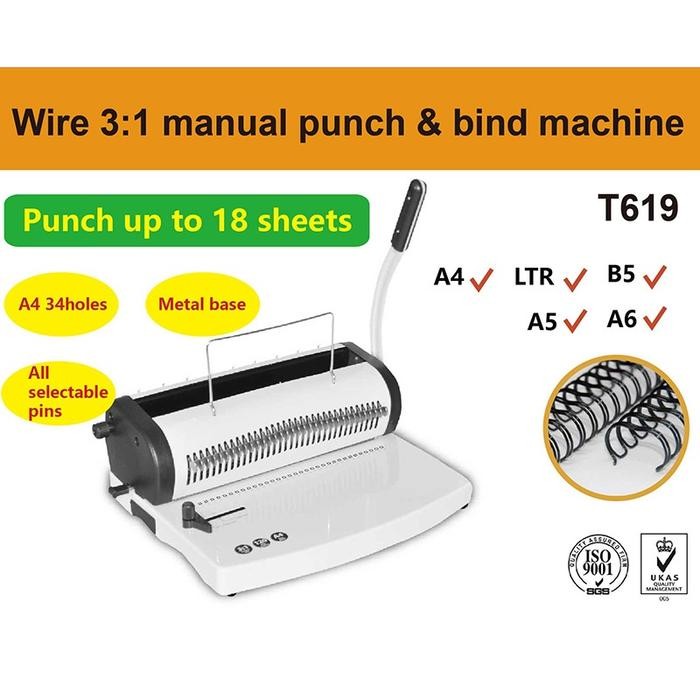 MESIN JILID (BINDING MACHINE) YIBO T619 (WIRE BINDING)