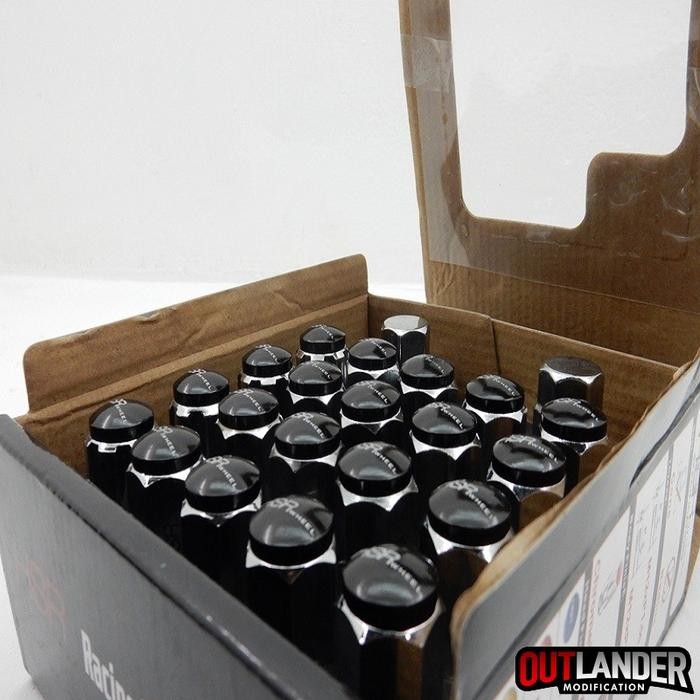 Baut Mur Roda Variasi Hsr Wheel Racing Ukuran 12X1,25/1,5 Black Croome