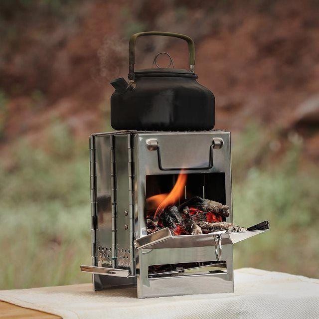 BBQ Stove Kayu Bakar Kompor Api Portable Camping Firewood Stove