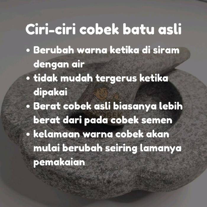 SI COBEK ASLI COBEK KARAKTER BUNGA TANPA TUTUP - PENUMBUK BUMBU DAPUR DAN SAMBAL - COBEK BATU ASLI