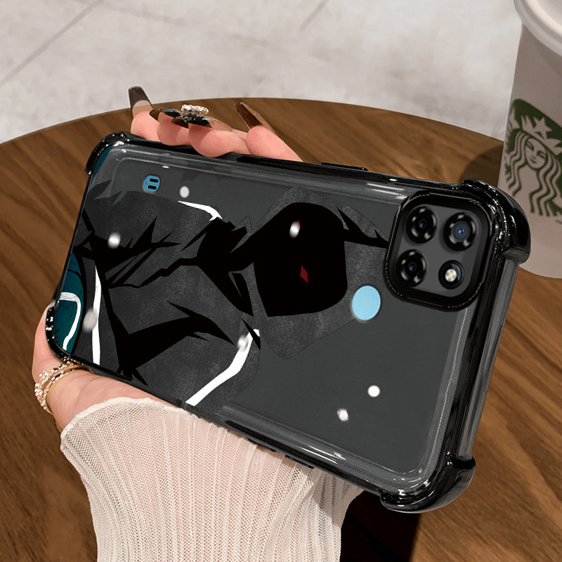 Casing Hp untuk Realme C21Y Realme C25Y C21 C15 Case Casing HP Pola Pria tampan berbaju hitam pelind