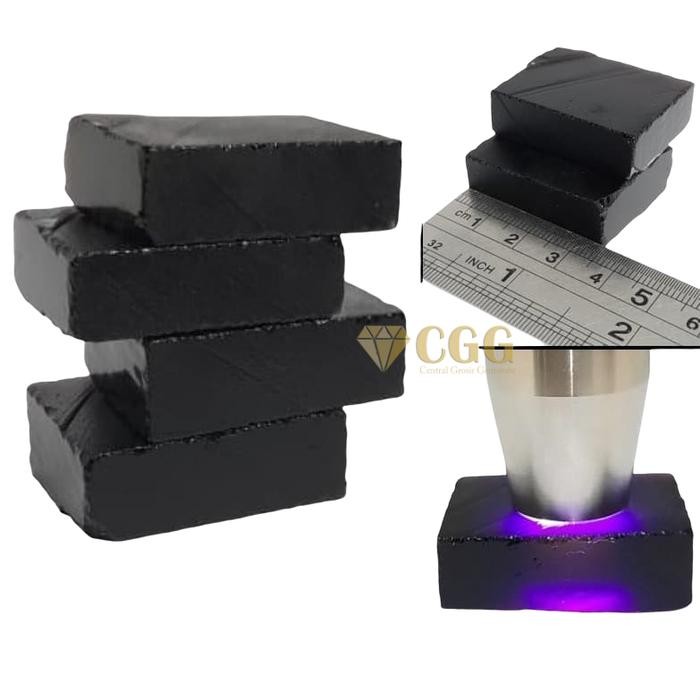 Pilihan- Bahan Batu Akik Kecubung Wulung Tembus Senter High Quality