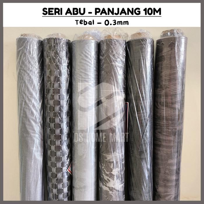 Rds - Koleksi Abu (Roll 10 Meter): Karpet Lantai Plastik Vinyl Alas Meja Pengganti Keramik Daimaru