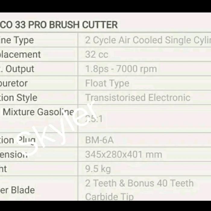 Mesin Potong Rumput Tasco 33 Pro Brush Cutter Tasco 33Pro