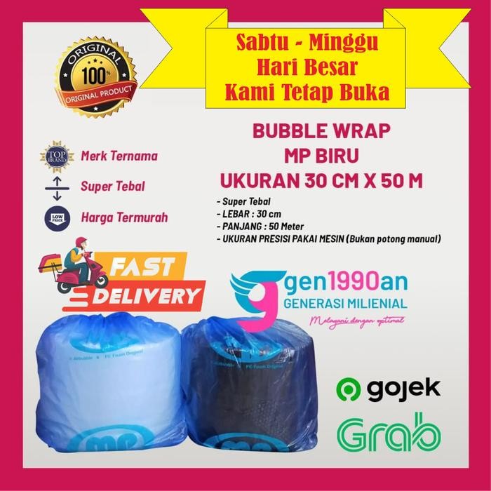 

Pilihan- Plastik Bubble Wrap 50 M X 30 Cm Bks Paling Tebal Aman Mulia Pack Biru
