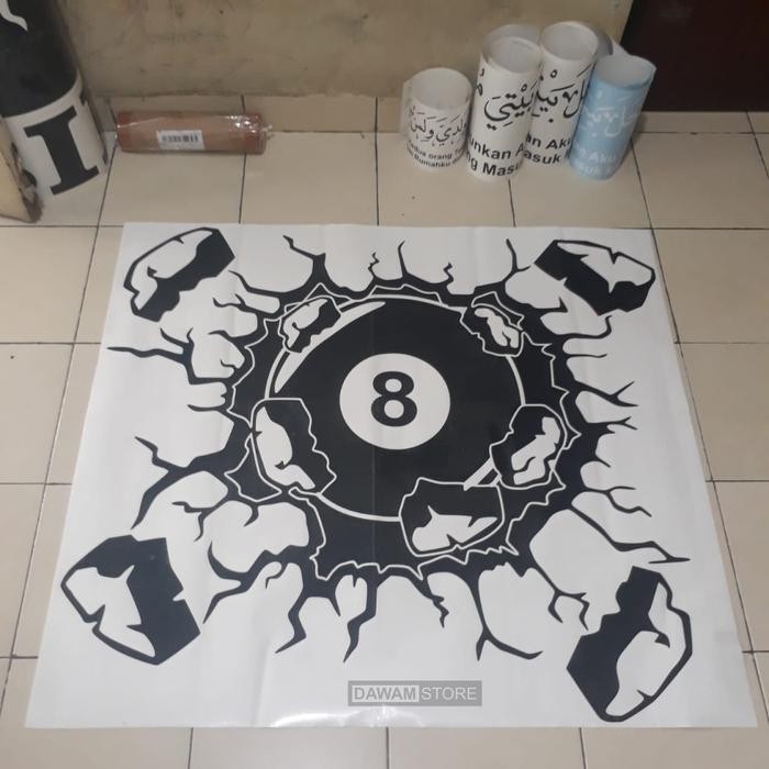 Stiker Billiard Wallsticker Dekorasi Dinding Kaca Bola Billiart Nine Ball