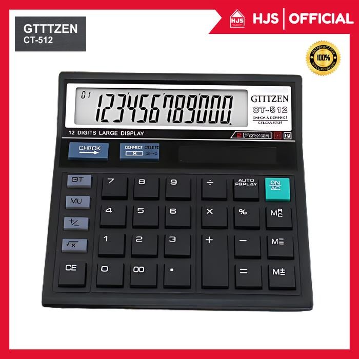 

New [HJS] Kalkulator GTTTZEN CT-512 12 Digit / Calculator Check Dual 2 Power