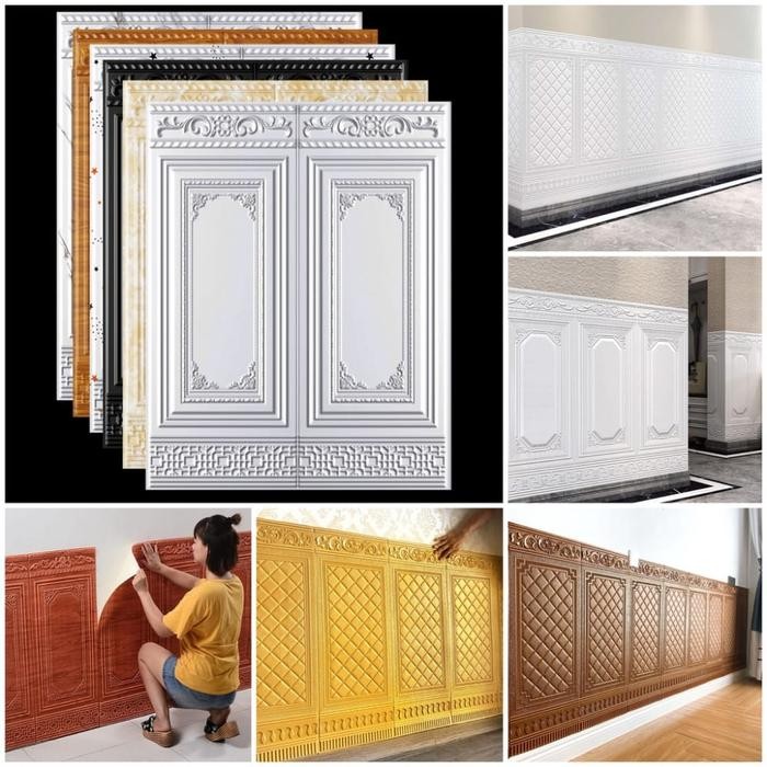 New Wallpaper 3D Foam Tembok Dinding Motif Pintu Jendela/Stiker Foam 3D