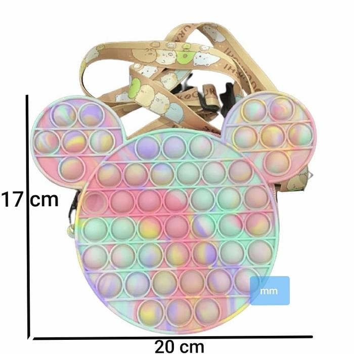 tas pop it sling bag tie dye kitty mickey push bubble tiktok tik tok Kode 1096