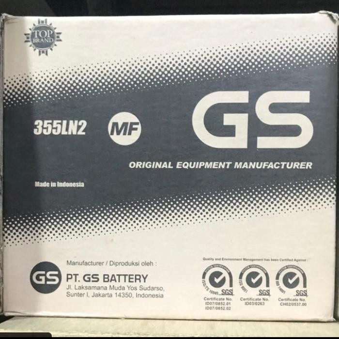 Aki Mobil Battery GS ASTRA GS MF 355LN2 LN2 12V-60AH INNOVA BENSIN