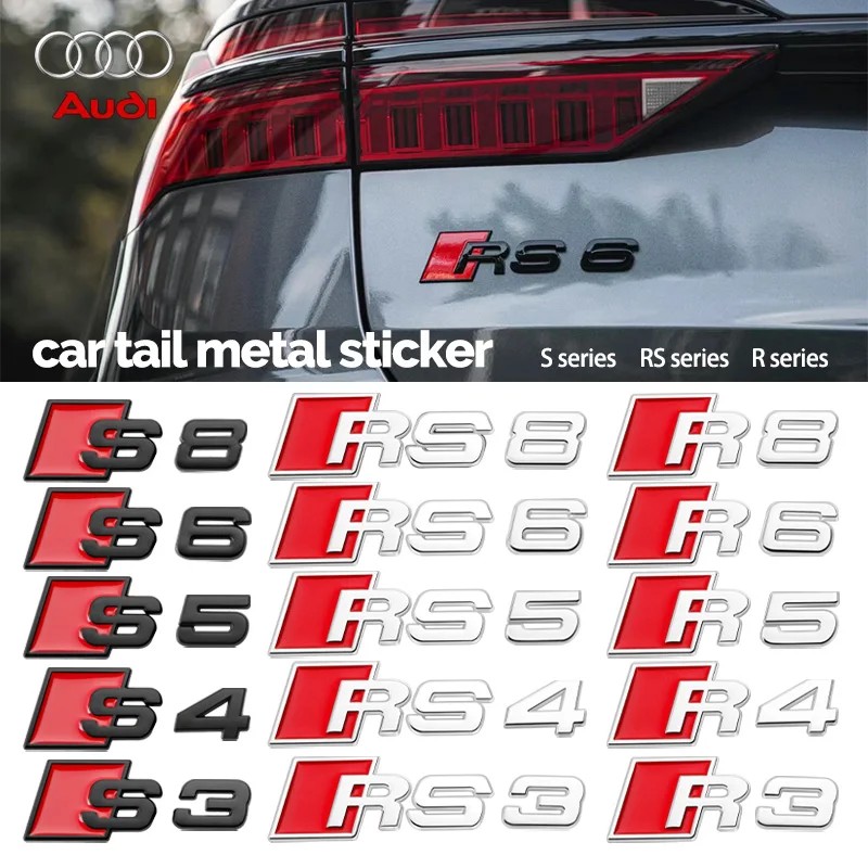 IMPORT Car Body Rear Trunk ABS Emblem Sticker Decoration Accessorie for Audi A3 A4 B8 8P 8V B6 A5 A6