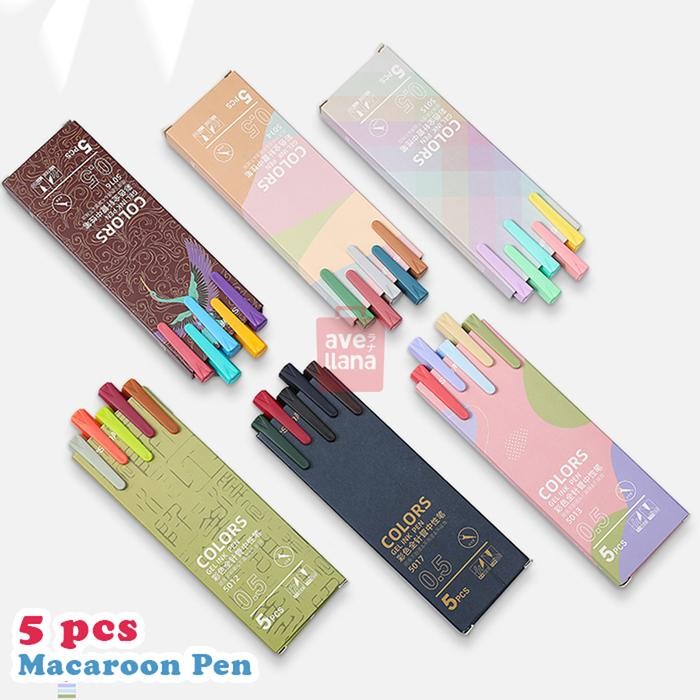 

OJ Pulpen Macaron Gel 0.5mm Isi 5 - Ballpen Warna Macaroon - Pen Office School Supplies Plastik