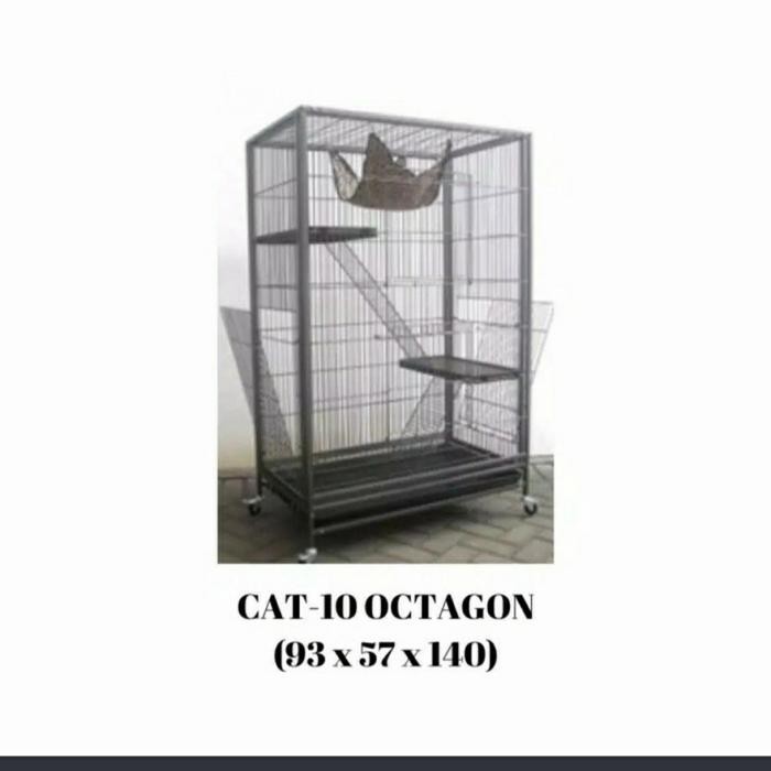 Kandang Kucing Tingkat Octagon CAT-10 (93 x 57 x 140)