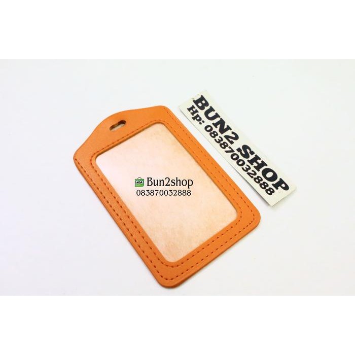 

New Casing ID Card Name Tag kulit / Frame ID kulit - ORANGE