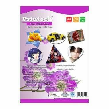 

Stiker printech glossy A4 ( isi 20 lembar )
