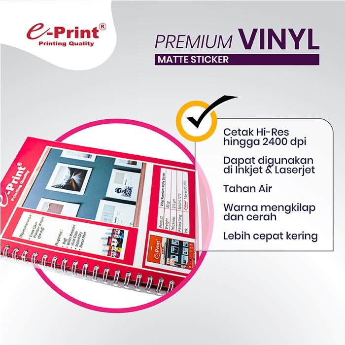 

e-Print Kertas Sticker Matte Vinyl Premium A4 80gsm