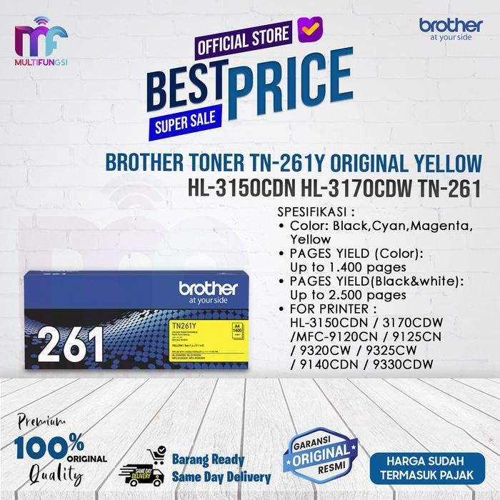 Brother Toner TN-261Y Original Yellow / MFC-9330CDW MFC-9140CDN TN-261