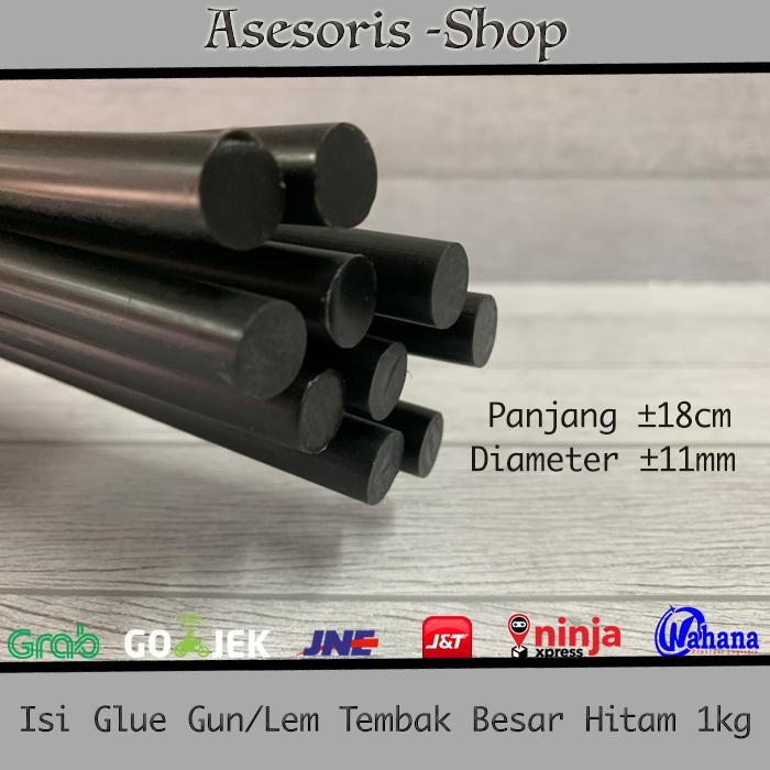 Ready Isi Lem Tembak KECIL warna Hitam 1kg Isi Lem Tembak BESAR warna Hitam 1kg Lem Hitam Lem Hitam
