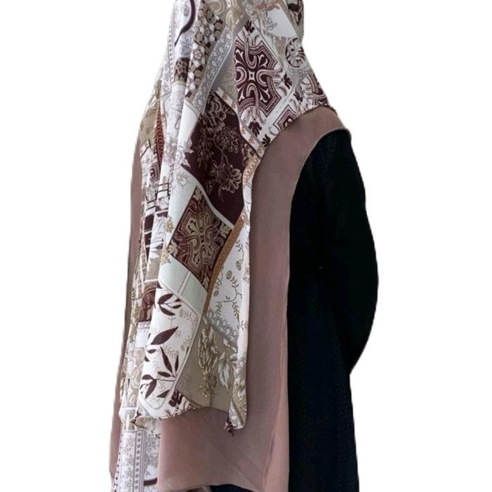 Pilihan- Ayyuby - Najla Motif Khimar Pari Softpad Anthem Ceruty Babydoll Jilbab Kerudung Muslim