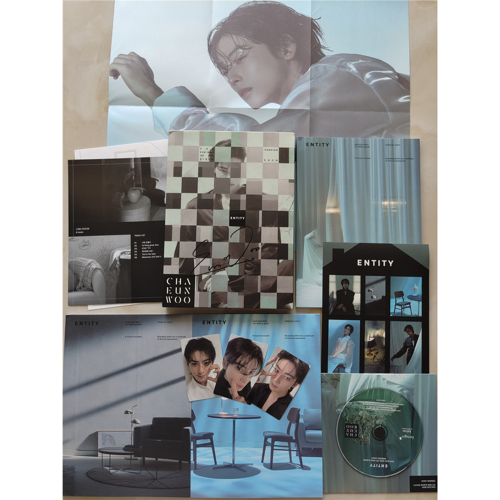 ASTRO Cha EunWoo Autographed 1st Mini Album ENTITY CD+PHOTOBOOK+Photocard K-POP Random version