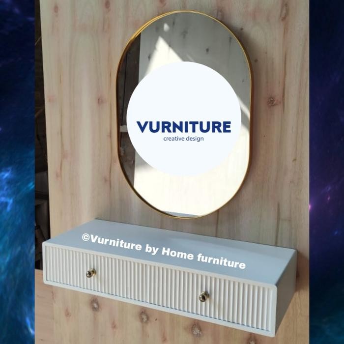 Meja Rias Gantung Tempel Dinding / Meja rias floating Gabriella modern / meja rias kecantikan wanita