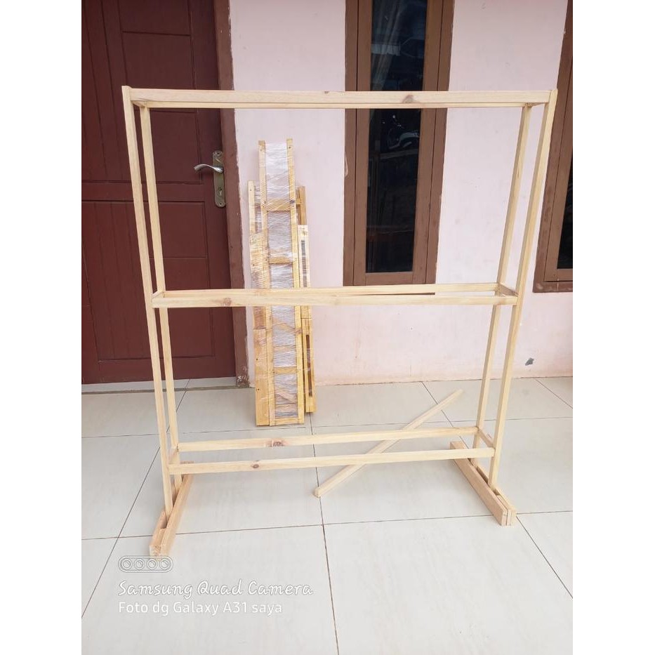 Rak Buket Bunga 3 Susun Kecil Ukuran 100 x 100 cm , 120 x 120 cm , 120 x 150 cm Jati Kayu