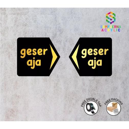 tulisan geser bahan acrylic geser kanan geser kiri cocok untuk semua model pintu