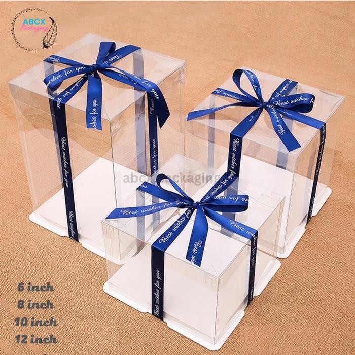 [31x31] Kotak Kue Mika Transparan / Dus Tall Cake / Cake Box Mika 10"