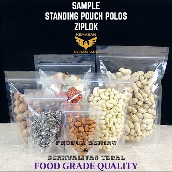 Standing Pouch Polos 20 x 30 cm Tebal, Plastik Klip Plastik Pouch