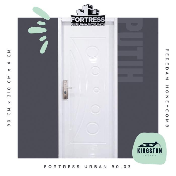 ORIGINAL PINTU BAJA FORTRESS URBAN 90.03 (PUTIH) - PINTU UTAMA 90 CM READY STOCK
