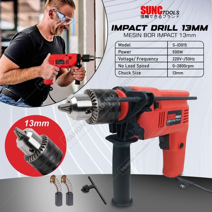 BERKUALITAS Mesin Bor Listrik 10mm Bor Impact Drill 13mm Bolak Baliik