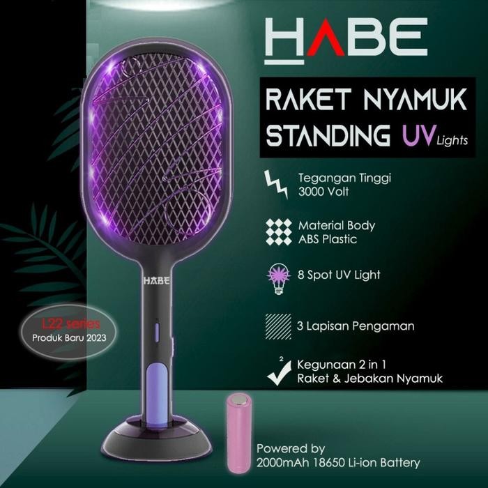 HABE Raket Nyamuk UV Multifungsi Standing Mosquito Trap