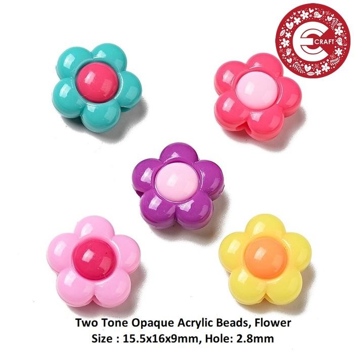 ------] MANIK-MANIK AKRILIK DUA WARNA BAHAN GELANG